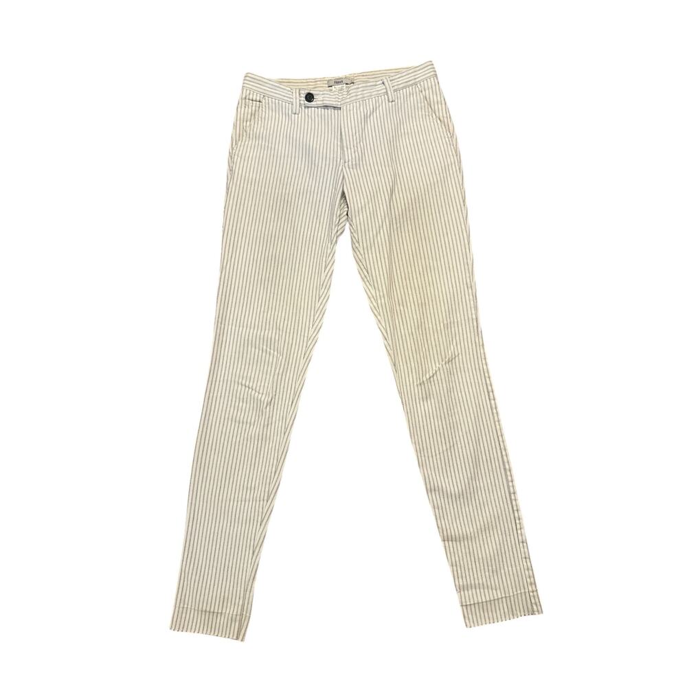 Women S Filippa K White Stripe Trousers Pants Cotton Chino Skinny Ankle
